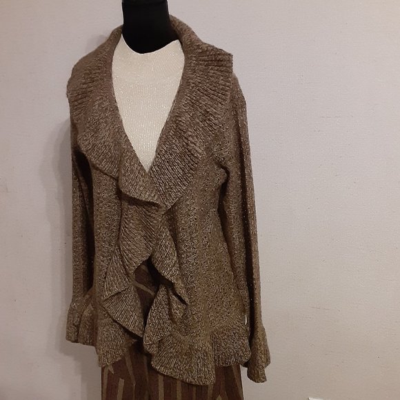 By Design Acrylic Ruffle Cardigan - Picture 1 of 3